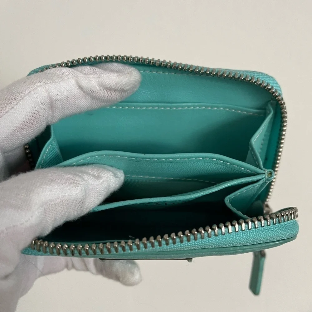 TIFFANY & Co. blue zip around wallet Italy